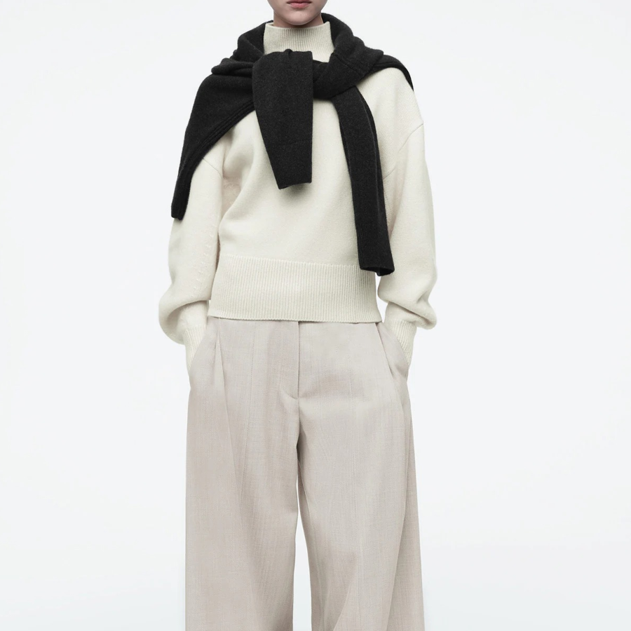 COS – Funnel-Neck Waist Wool Sweater