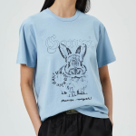 GANNI Re-cut Basic Cotton Jersey Relaxed T-shirt - Soft Chambray