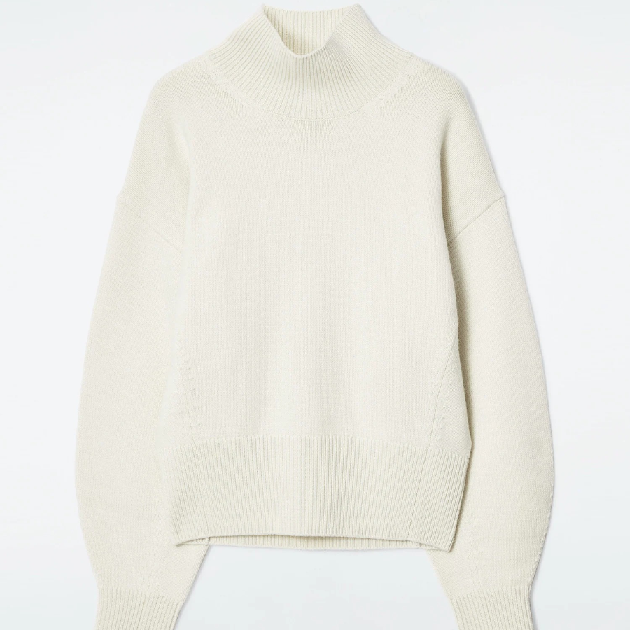 COS – Funnel-Neck Waist Wool Sweater