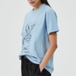 GANNI Re-cut Basic Cotton Jersey Relaxed T-shirt - Soft Chambray