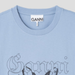 GANNI Re-cut Basic Cotton Jersey Relaxed T-shirt - Soft Chambray