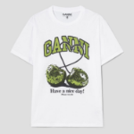 GANNI Basic Jersey Cherry Relaxed T-Shirt - White