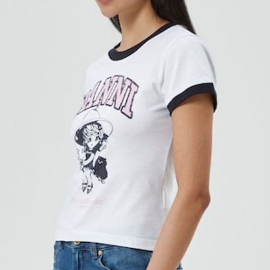 GANNI Basic Jersey Witch Small T-shirt - Bright White