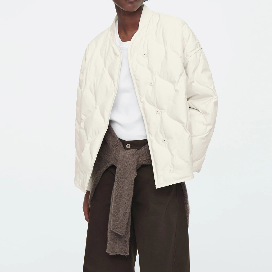 COS Oversized Quilted Jacket – Off White