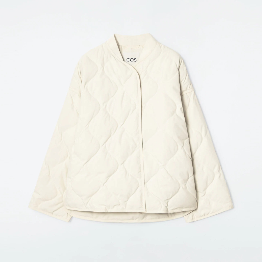 COS Oversized Quilted Jacket – Off White