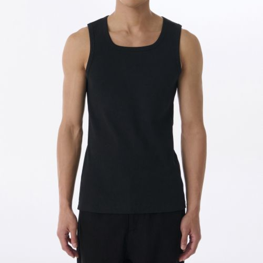 Square Neck Tank Top — Black