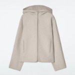 COS Hooded Double-Face Wool Jacket – Light Beige