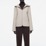 COS Hooded Double-Face Wool Jacket – Light Beige
