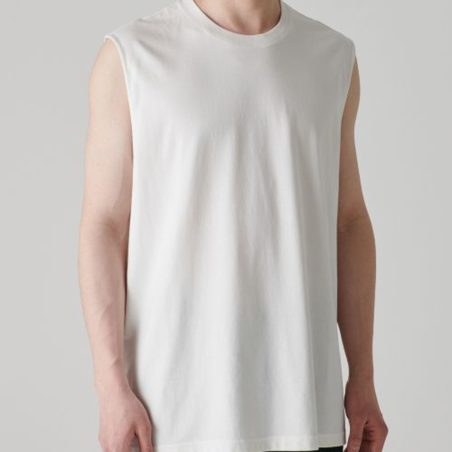 [Coolstand] Relaxed Sleeveless Top — Cream