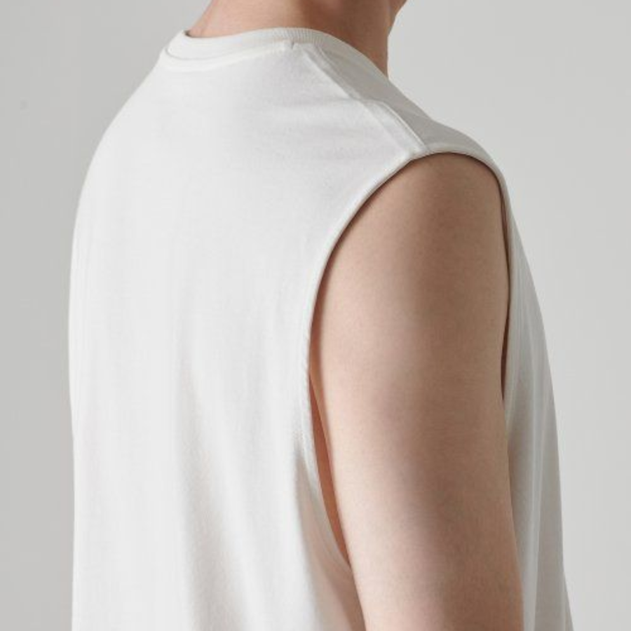 [Coolstand] Relaxed Sleeveless Top — Cream