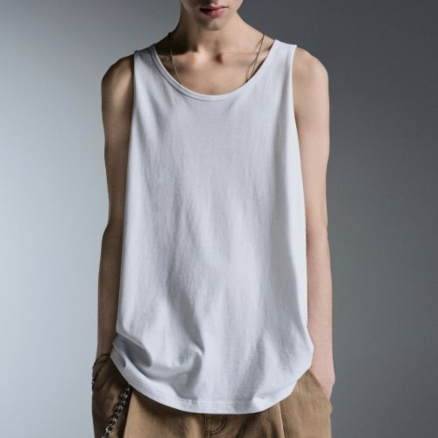 Relaxed CR Tank Top — White