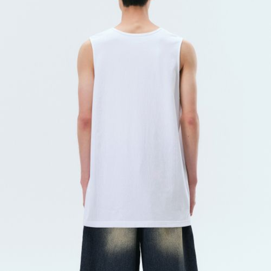 Layered Scoop Neck Sleeveless Top — White