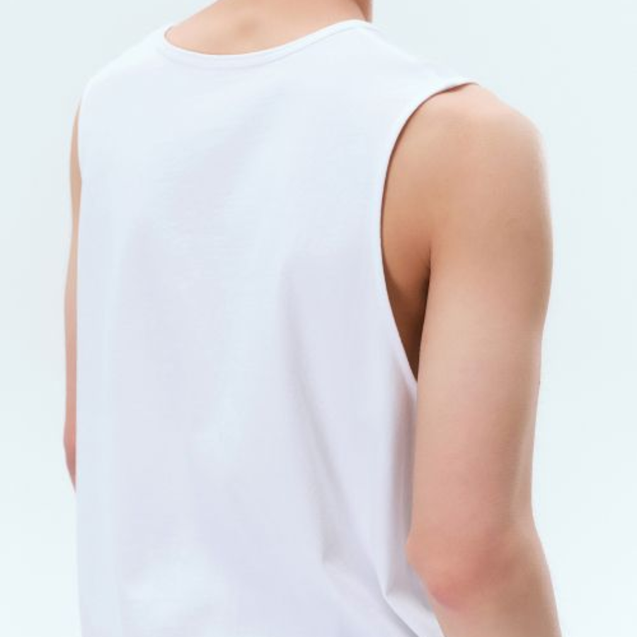 Layered Scoop Neck Sleeveless Top — White