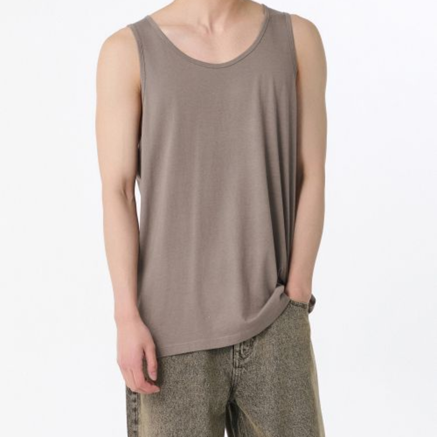 Relaxed CR Tank Top — Taupe