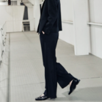 KUHO [Summer Icon Slacks] [Edit] Summer Wool Mixed Wide Fit Pants – Black