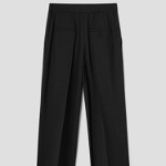 KUHO [Summer Icon Slacks] [Edit] Summer Wool Mixed Wide Fit Pants – Black