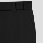 KUHO [Summer Icon Slacks] [Edit] Summer Wool Mixed Wide Fit Pants – Black