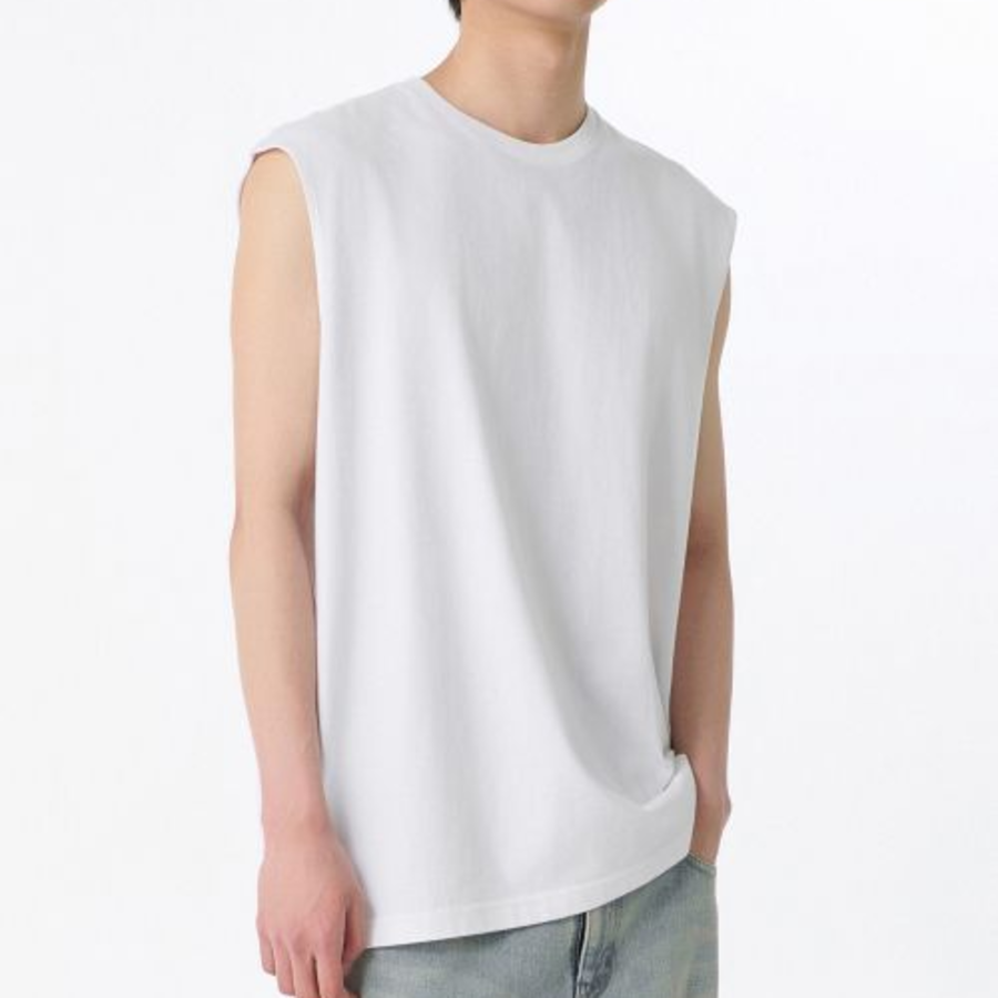 Oversized Sleeveless Top — White