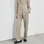 KUHO [Summer Icon Slacks] [Edit] Summer Wool Mixed Wide Fit Pants – Beige