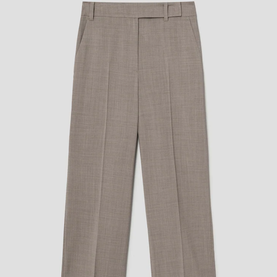 KUHO [Summer Icon Slacks] [Edit] Summer Wool Mixed Wide Fit Pants – Beige