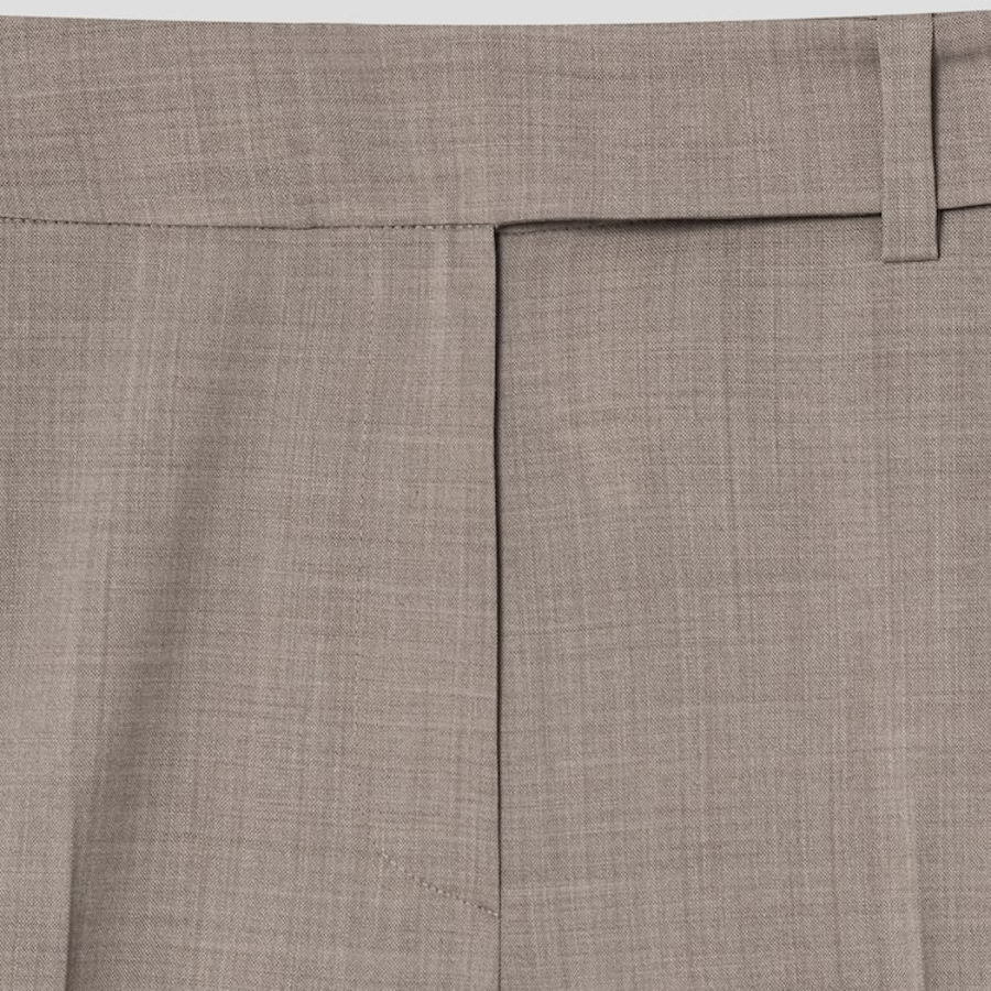 KUHO [Summer Icon Slacks] [Edit] Summer Wool Mixed Wide Fit Pants – Beige