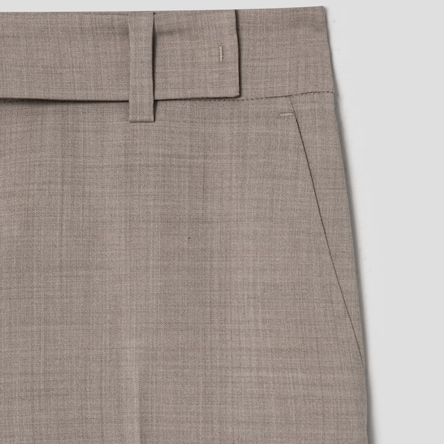 KUHO [Summer Icon Slacks] [Edit] Summer Wool Mixed Wide Fit Pants – Beige