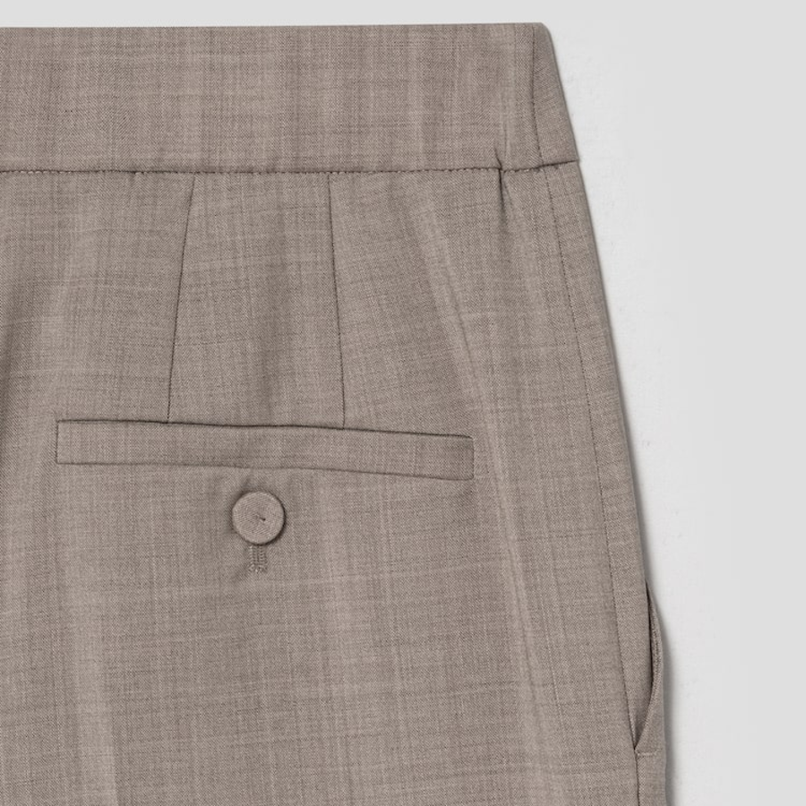 KUHO [Summer Icon Slacks] [Edit] Summer Wool Mixed Wide Fit Pants – Beige