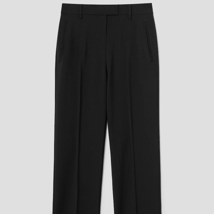 KUHO [Edit] Summer Wool Mixed Straight Fit Pants - Black