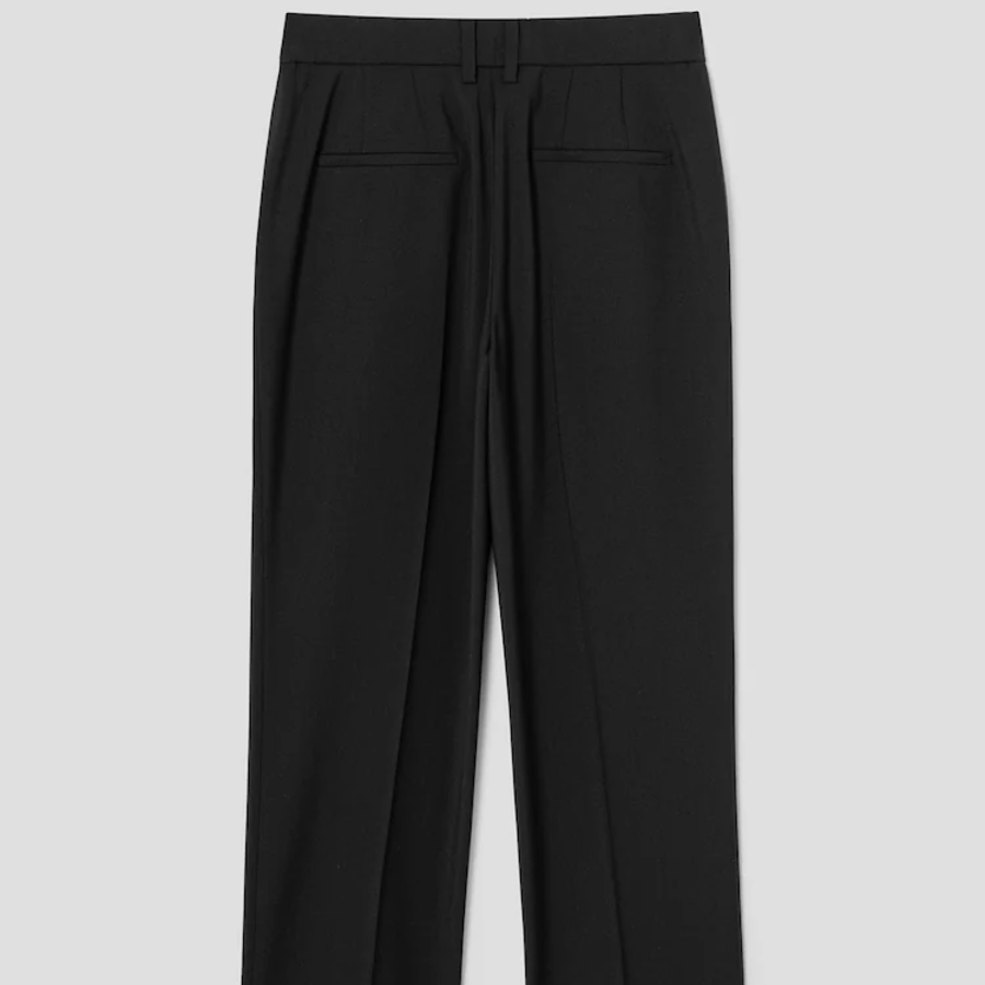 KUHO [Edit] Summer Wool Mixed Straight Fit Pants - Black
