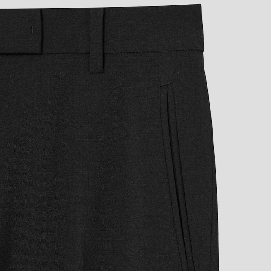 KUHO [Edit] Summer Wool Mixed Straight Fit Pants - Black