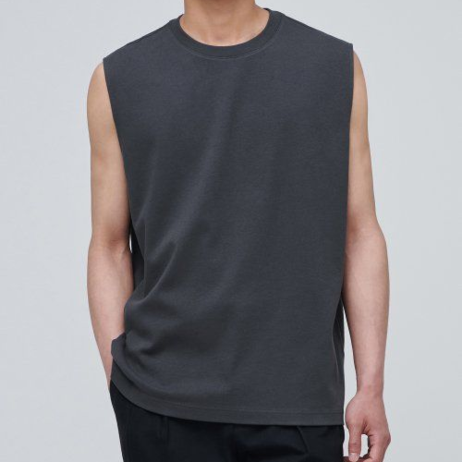 Relaxed Sleeveless Top — Dark Grey