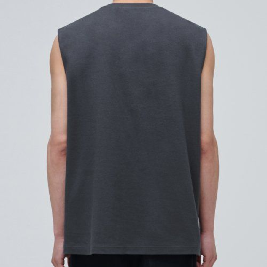 Relaxed Sleeveless Top — Dark Grey