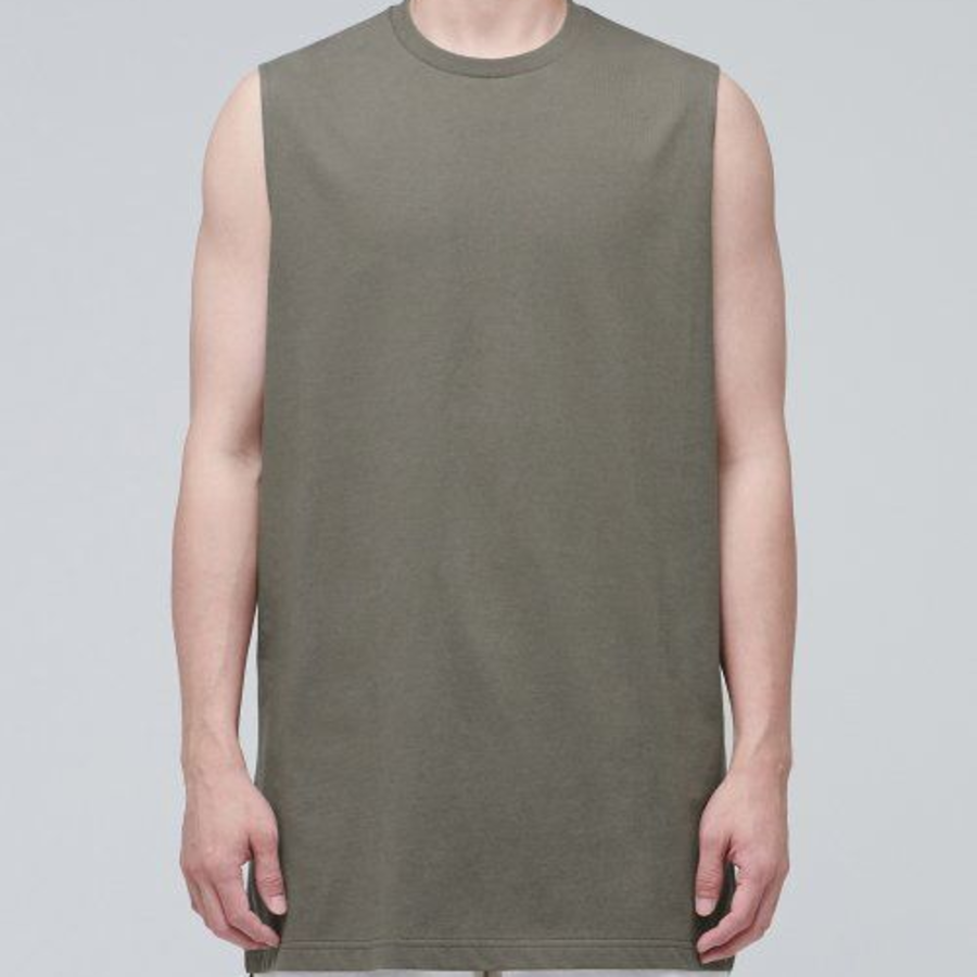 Layered Sleeveless Top (Long Length) — Dusty Khaki