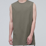 Layered Sleeveless Top (Long Length) — Dusty Khaki