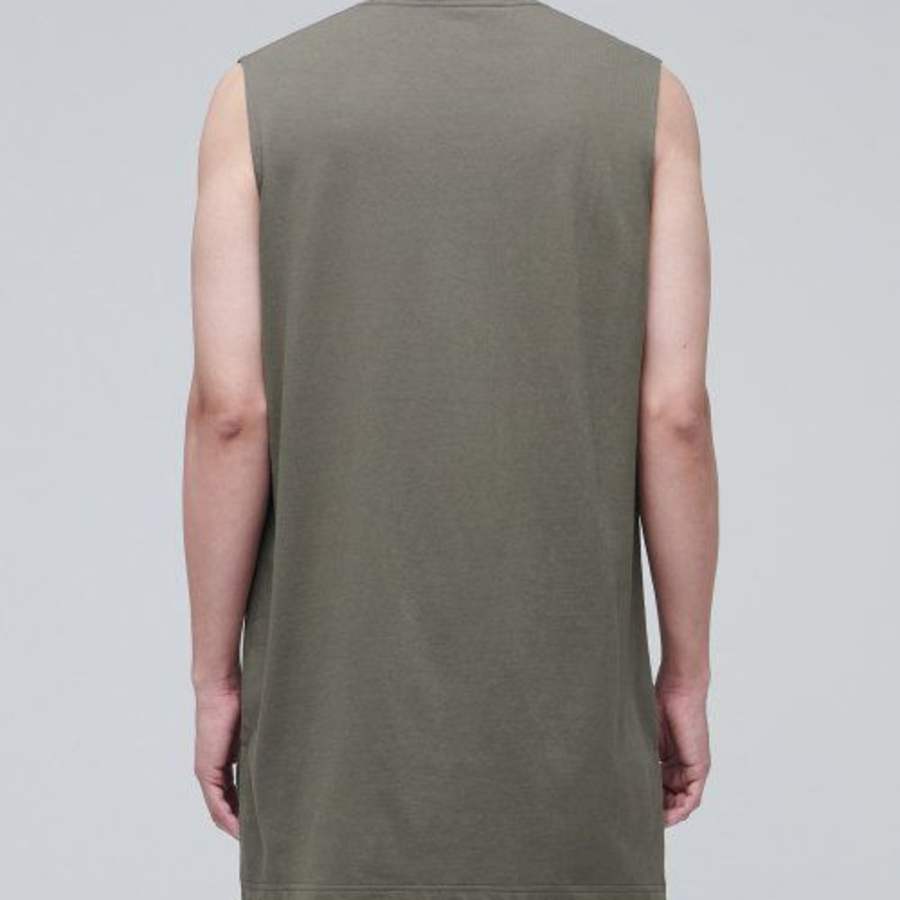 Layered Sleeveless Top (Long Length) — Dusty Khaki