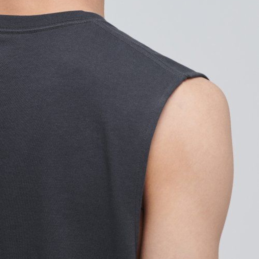 Layered Sleeveless Top (Long Length) — Dark Grey