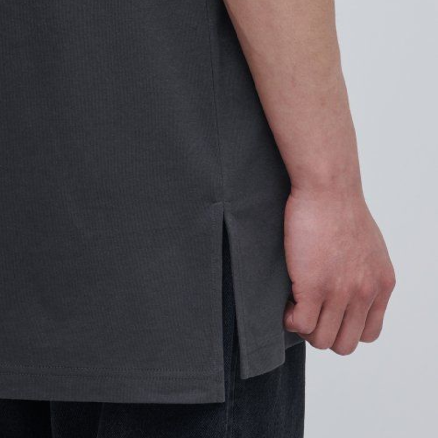 Layered Sleeveless Top (Long Length) — Dark Grey