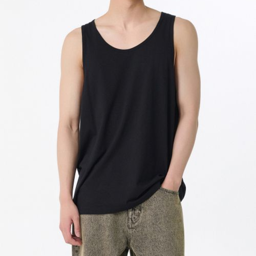 Relaxed CR Tank Top — Black