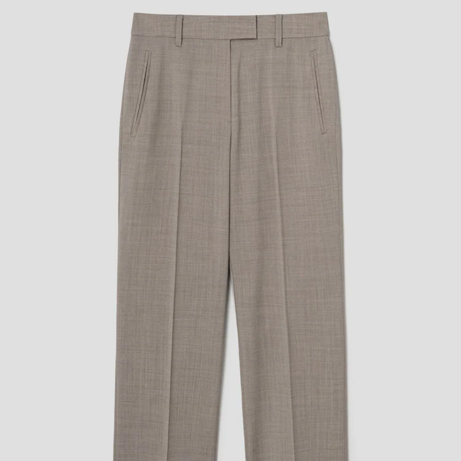 KUHO [Edit] Summer Wool Mixed Straight Fit Pants – Beige