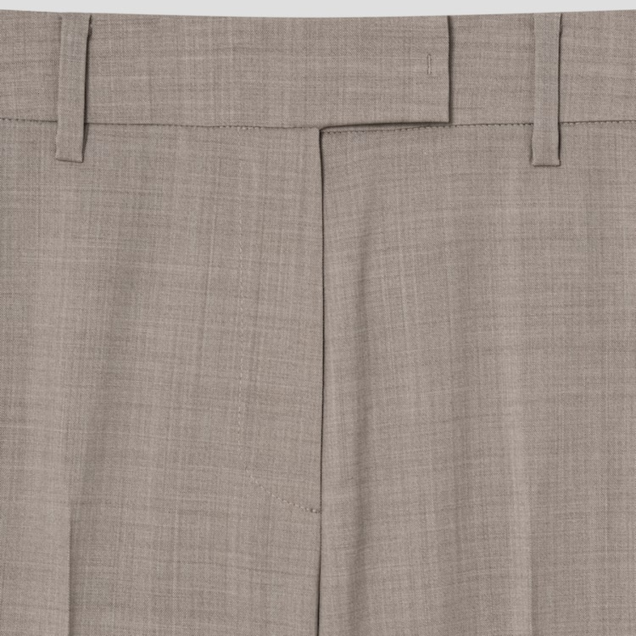 KUHO [Edit] Summer Wool Mixed Straight Fit Pants – Beige