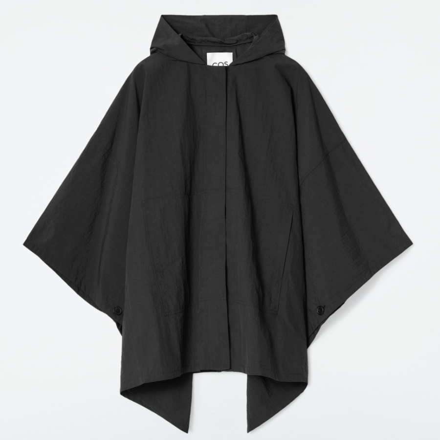 COS Hooded Trench Cape – Black