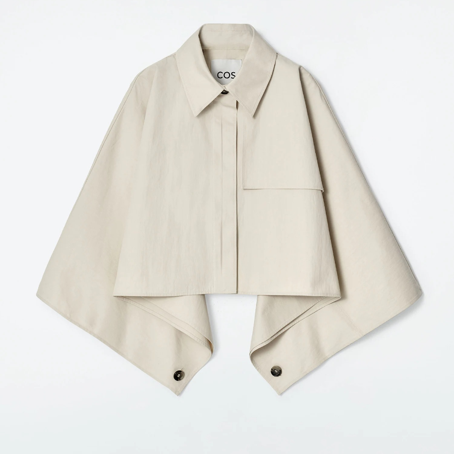COS Oversized Cropped Trench Cape – Beige