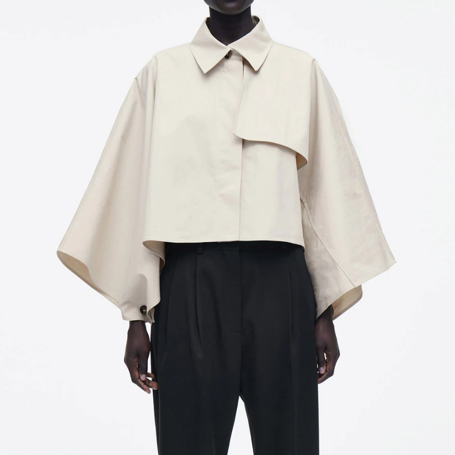 COS Oversized Cropped Trench Cape – Beige