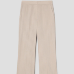 KUHO [Summer Icon Slacks] [Edit] Linen Blend Striped Wide Fit Pants - Beige