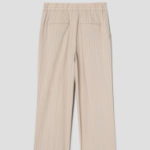 KUHO [Summer Icon Slacks] [Edit] Linen Blend Striped Wide Fit Pants - Beige