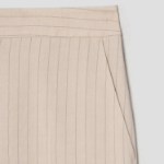 KUHO [Summer Icon Slacks] [Edit] Linen Blend Striped Wide Fit Pants - Beige