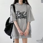 Dream Lettering – оверсайз худи-футболка с коротким рукавом