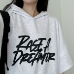 Dream Lettering – оверсайз худи-футболка с коротким рукавом