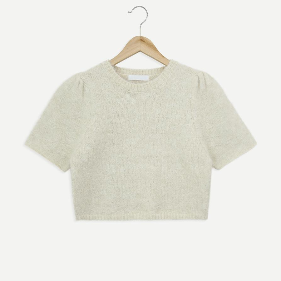 LEA – Puff Sleeve Short-Sleeve Knit T-shirt