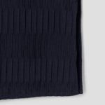 KUHO [Crease Series] Texture Half-Sleeved Blouse - Navy